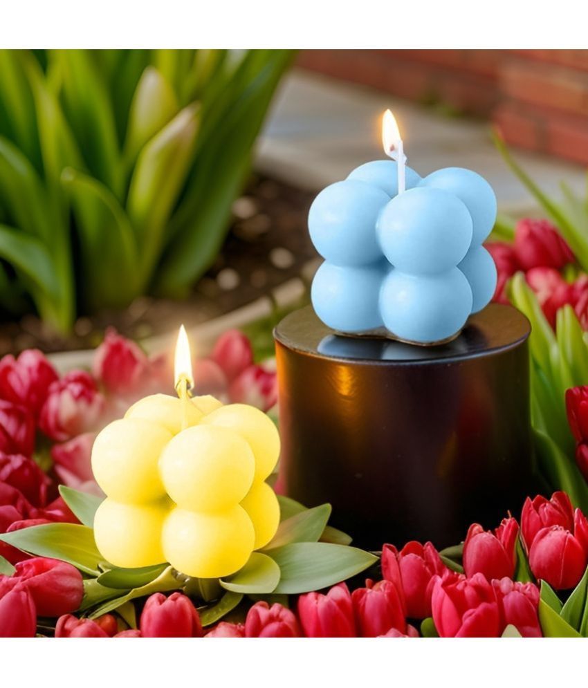     			SS ENTERPRISE Multicolour Pillar Candle 5 cm ( Pack of 2 )