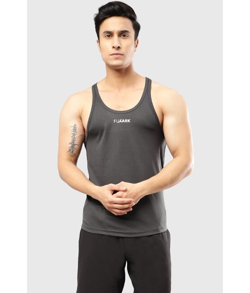     			Fuaark Polyester Men's Vest ( Dark grey ) Mesh Stringer