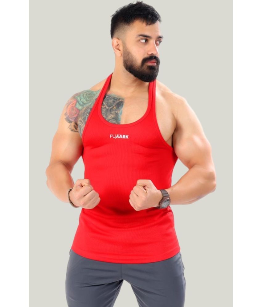     			Fuaark Polyester Men's Vest ( Red ) Mesh Stringer