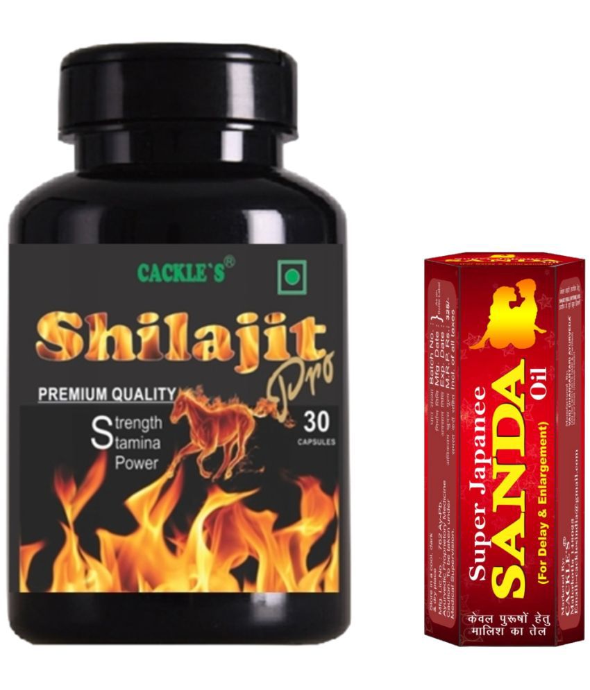     			Shilajit Gold Pro Herbal Capsule 30no.s & Super Japanee Sanda Oil 15ml Combo Pack For Men