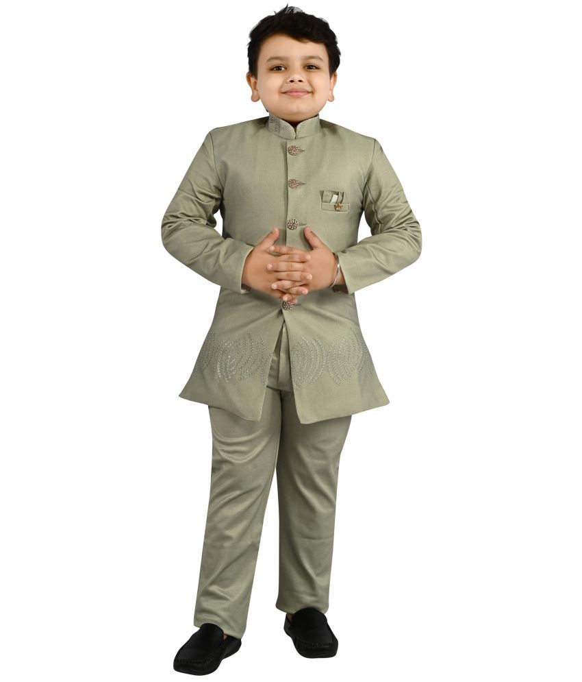     			Arshia Fashions Green Polyester Boys Indo Western Blazer & Pant Set ( Pack of 1 )