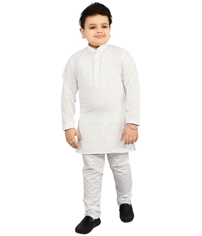     			Arshia Fashions White Cotton Blend Boys Kurta Sets ( Pack of 1 )