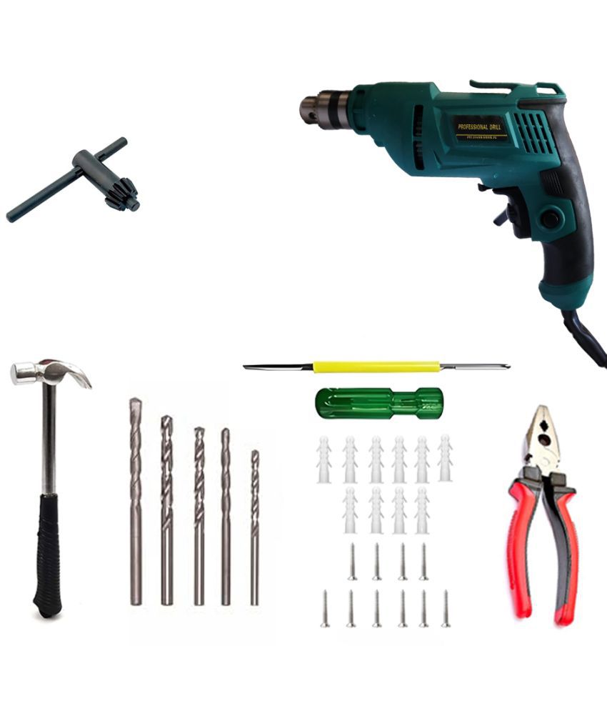     			Atrocitus - Kit of 7-672 550W 9 mm Corded Drill Machine with Bits