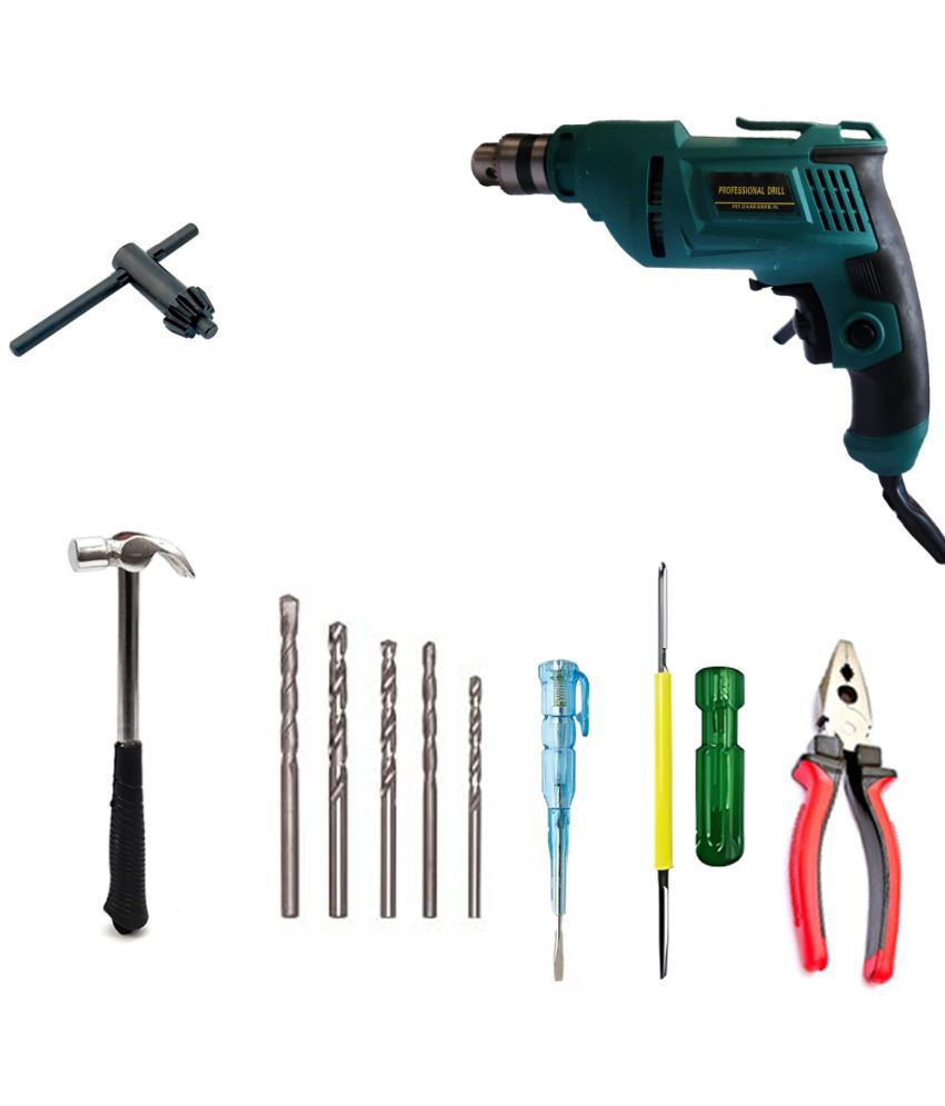     			Atrocitus - Kit of 7-785 550W 9 mm Corded Drill Machine with Bits