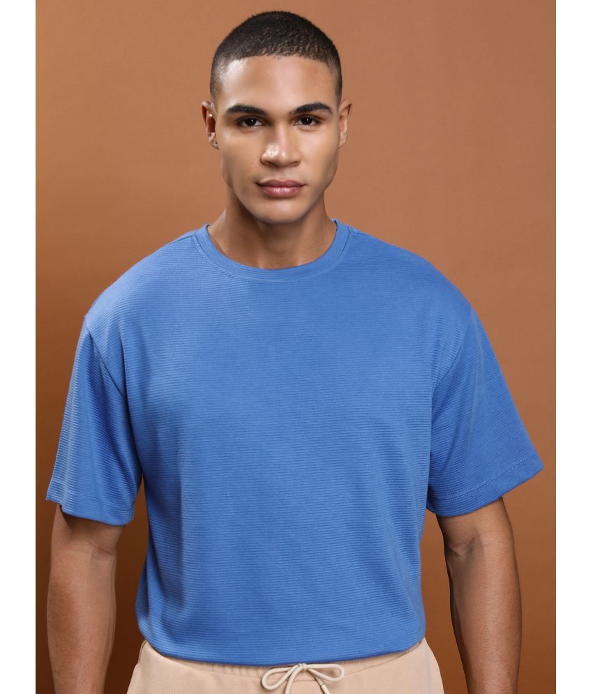     			Ketch Polyester Oversized Fit Solid Half Sleeves Men's T-Shirt - Blue ( Pack of 1 )