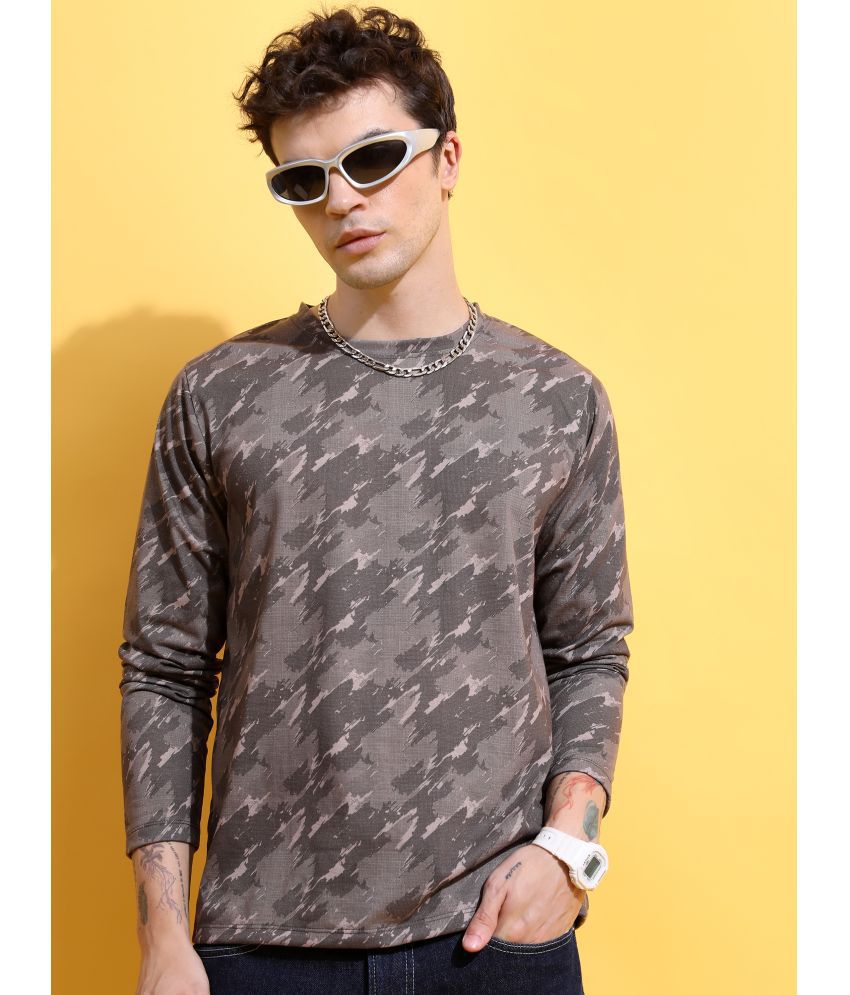     			Ketch Polyester Relaxed Fit Printed Full Sleeves Men's T-Shirt - Brown ( Pack of 1 )
