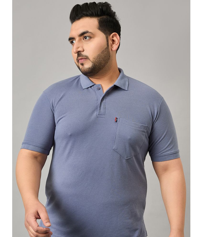     			MXN Cotton Blend Regular Fit Solid Half Sleeves Men's Polo T Shirt - Blue ( Pack of 1 )