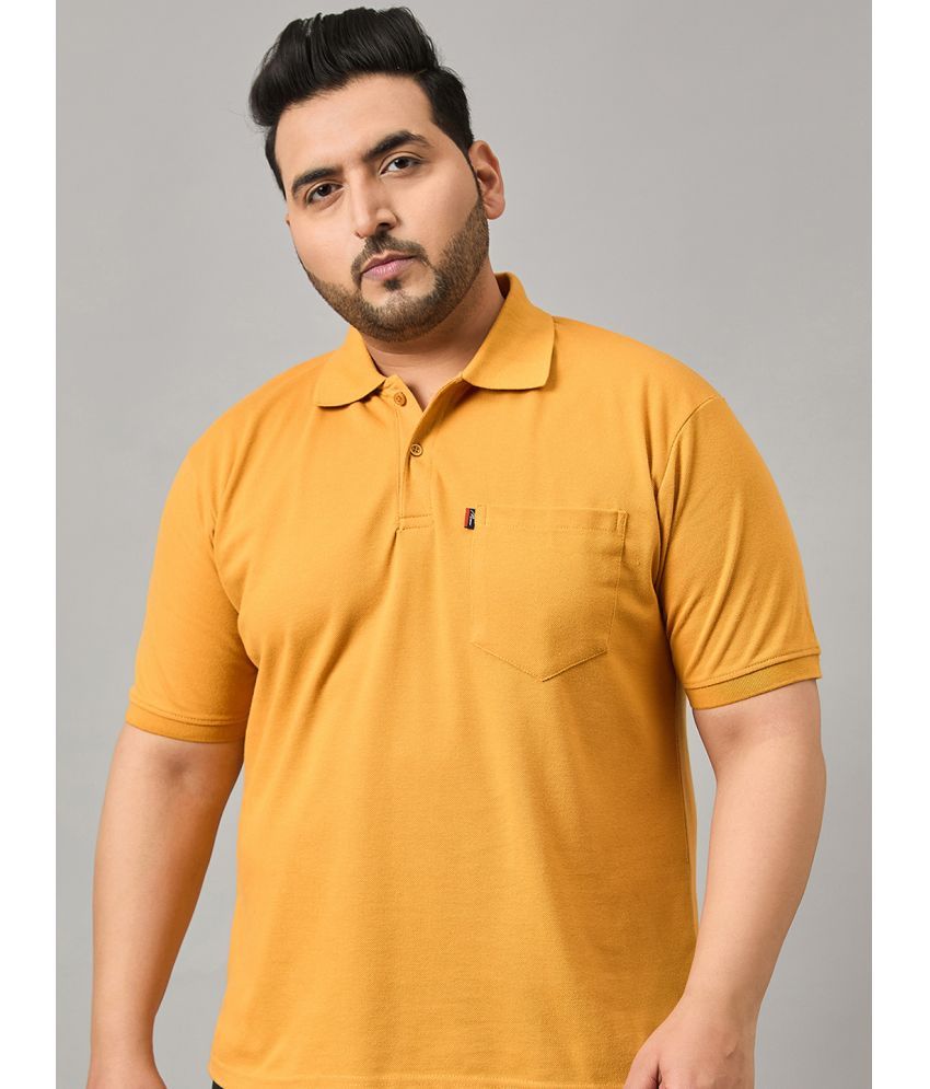     			MXN Pack of 1 Cotton Blend Regular Fit Solid Half Sleeves Men's Polo T Shirt ( Mustard )