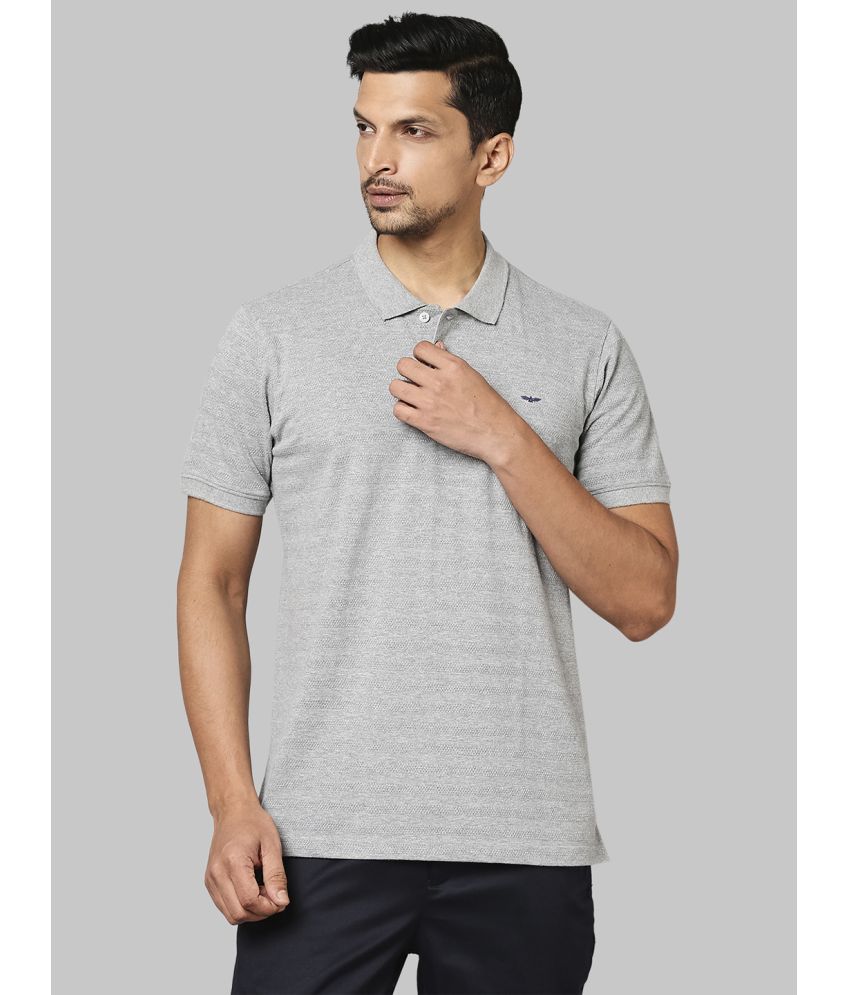     			Park Avenue Cotton Blend Slim Fit Solid Half Sleeves Men's Polo T Shirt - Grey ( Pack of 1 )