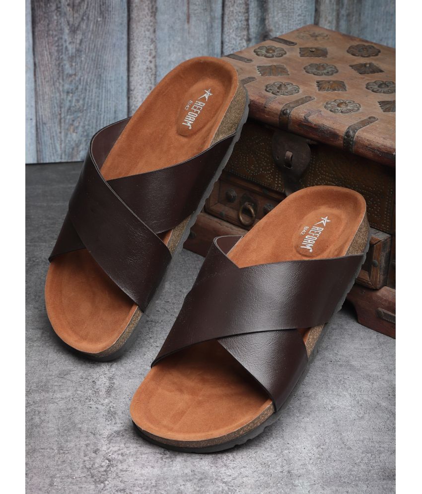     			REFORM Brown Men's Leather Slipper