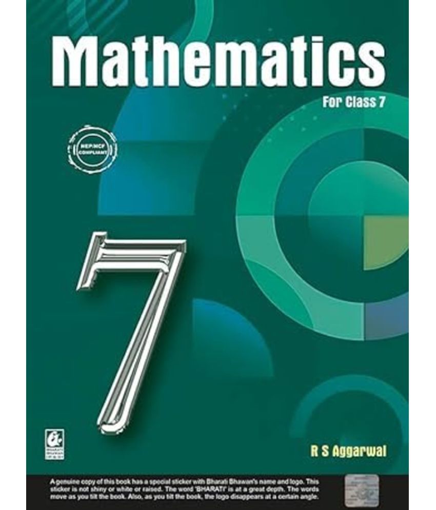     			Mathematics for Class 7 - CBSE - by R.S. Aggarwal Examination 2024-2025