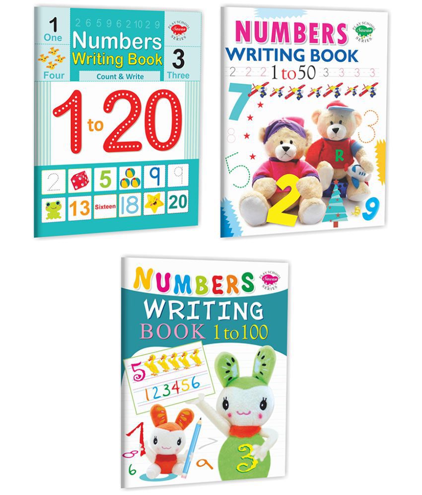     			Number Writing Book-1-20, Number Writing Book-1-50, Number Writing Book-1-100 | Set Of 3 Numbers Writing Play School Series Books (Paperback, Manoj Publications Editorial Board)