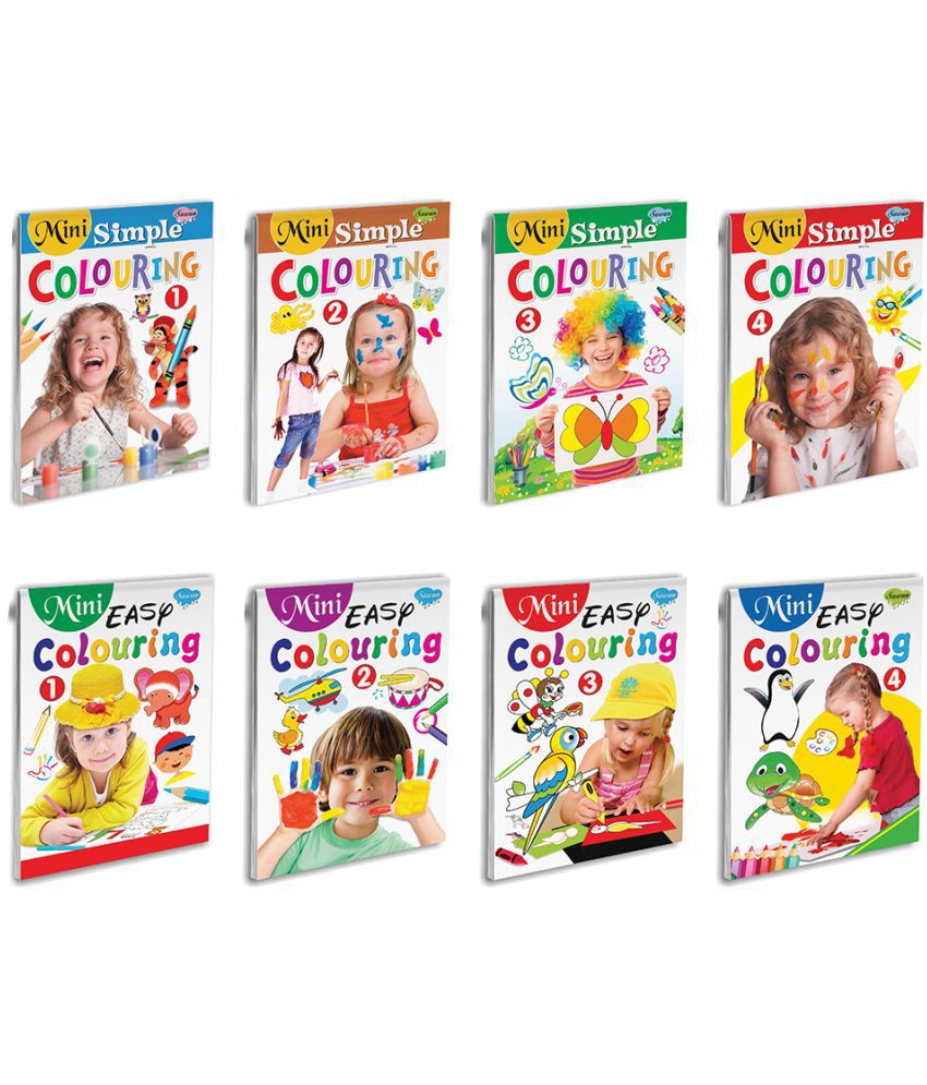     			Sawan Present Set Of 8 Mini Colouring Books | Mini Simple Colouring-1 To 4 And Mini Easy Colouring-1 To 4 (Paperback, Manoj Publications Editorial Board)