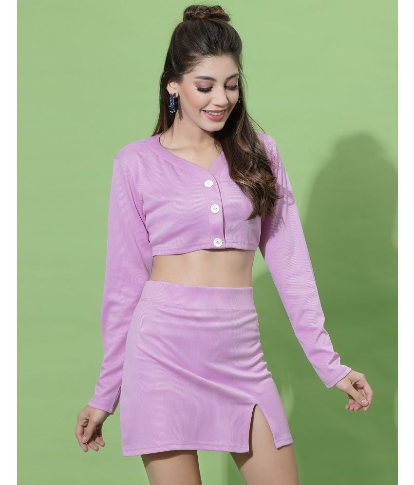     			Selvia Lavender Dyed Skirt Top Set