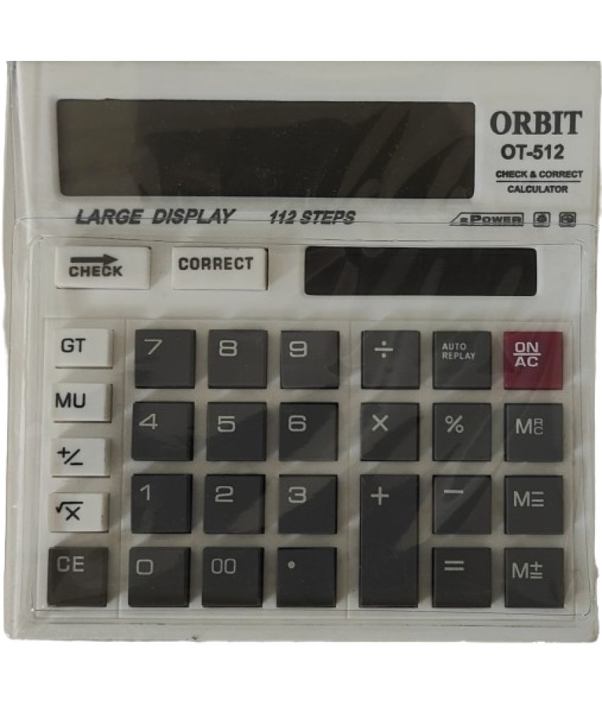     			2339 B4- BUY SMART- 1PC GREY   OT-512WT  CALCULATOR NEW  120 Steps Check & Correct 12 Digit Premium Desktop Calculator( PACK OF 1)