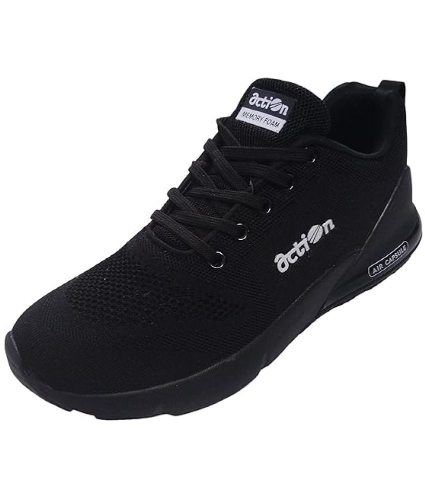     			Action Black Men's Sports Running Shoes