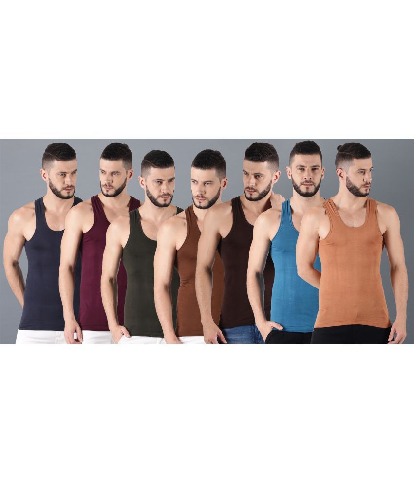     			Pack of 7 Dollar Multi Cotton Men's Vest