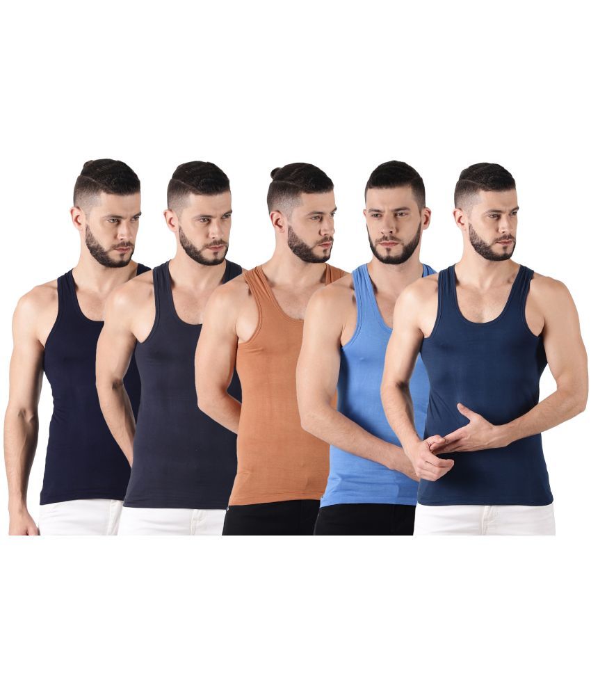     			Pack of 5 Dollar Multi Cotton Men's Vest