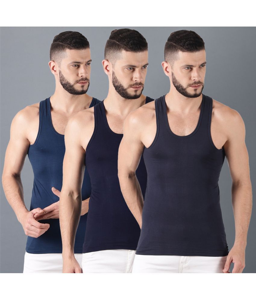     			Dollar Multi Cotton Men's Vest ( Pack of 3 )