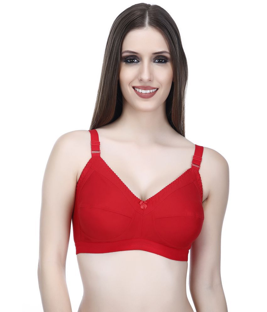     			Elina Red Cotton Non Padded Women's Minimizer Bra ( Pack of 1 )