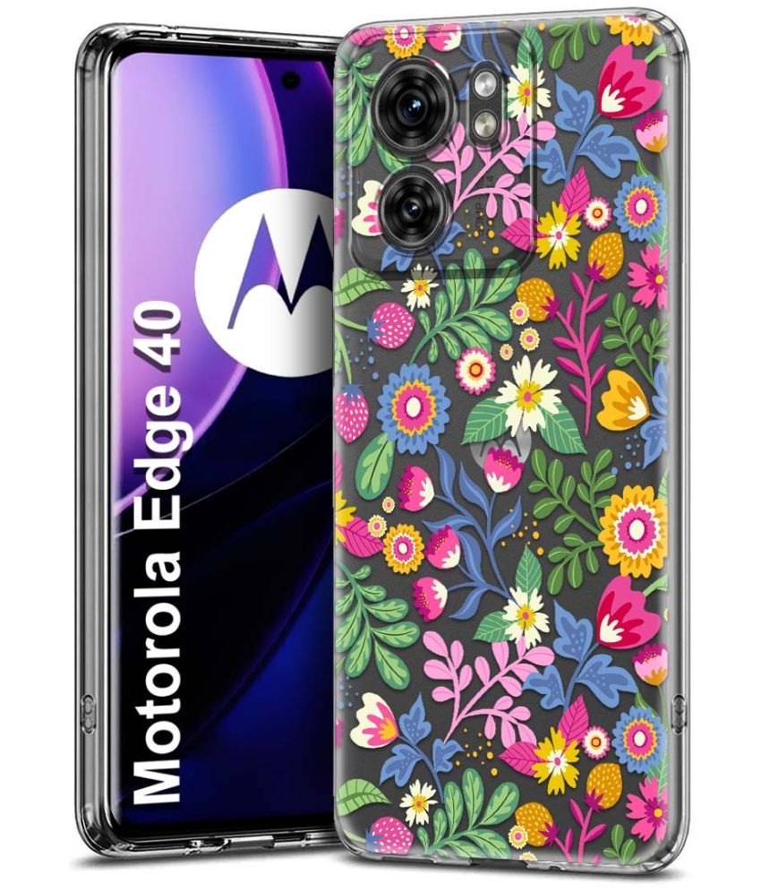     			Fashionury Multicolor Printed Back Cover Silicon Compatible For Motorola Edge 40 5G ( Pack of 1 )