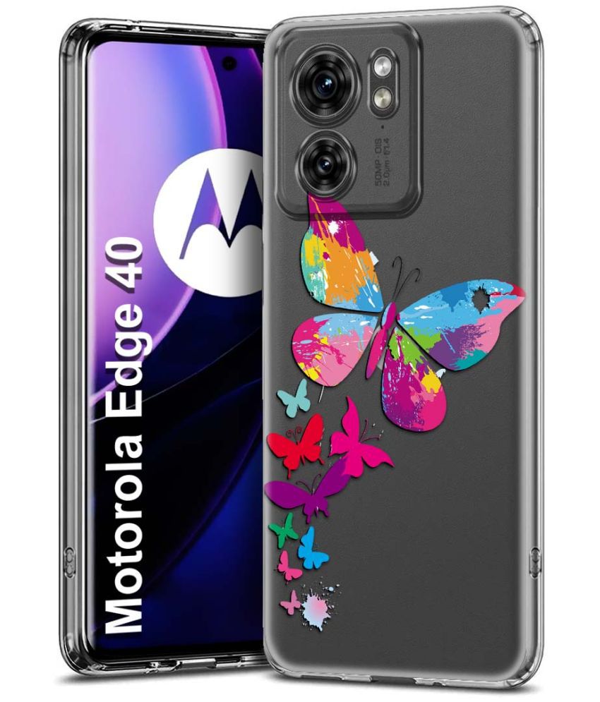     			Fashionury Multicolor Printed Back Cover Silicon Compatible For Motorola Edge 40 5G ( Pack of 1 )