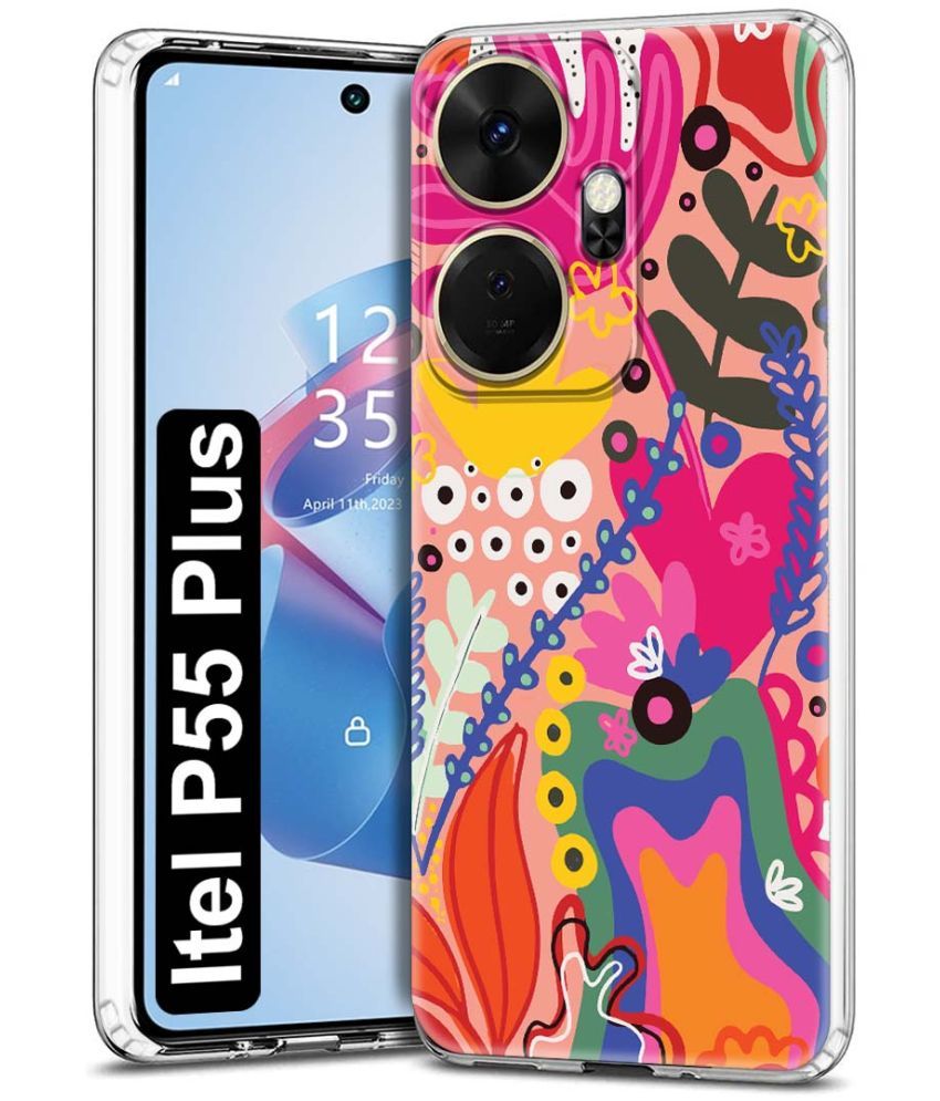     			Fashionury Multicolor Printed Back Cover Silicon Compatible For Itel P55 Plus ( Pack of 1 )