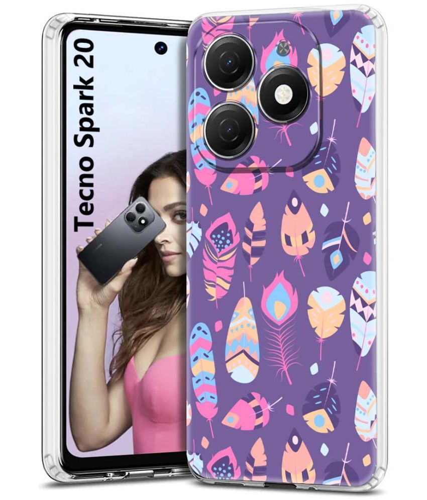     			Fashionury Multicolor Printed Back Cover Silicon Compatible For Tecno Spark 20 ( Pack of 1 )