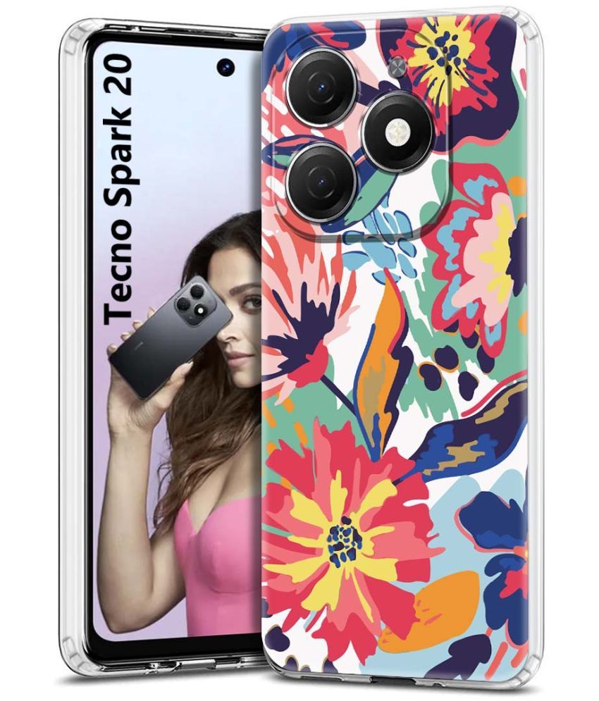     			Fashionury Multicolor Printed Back Cover Silicon Compatible For Tecno Spark 20 ( Pack of 1 )