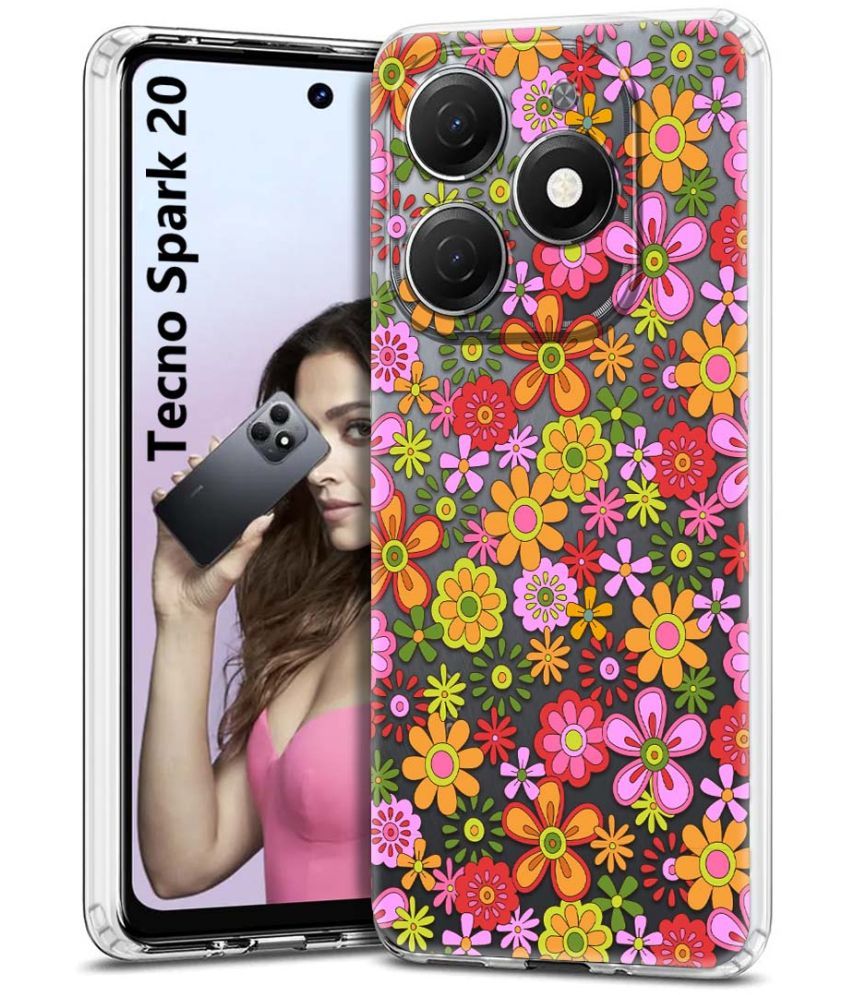     			Fashionury Multicolor Printed Back Cover Silicon Compatible For Tecno Spark 20 ( Pack of 1 )