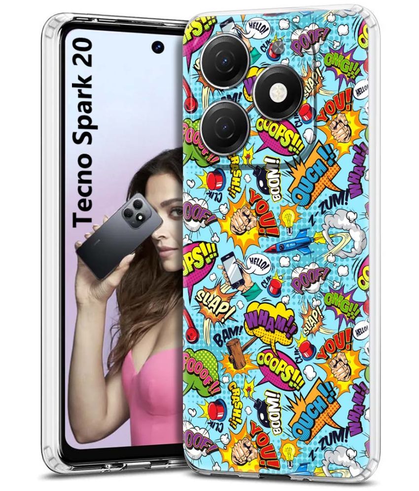     			Fashionury Multicolor Printed Back Cover Silicon Compatible For Tecno Spark 20 ( Pack of 1 )