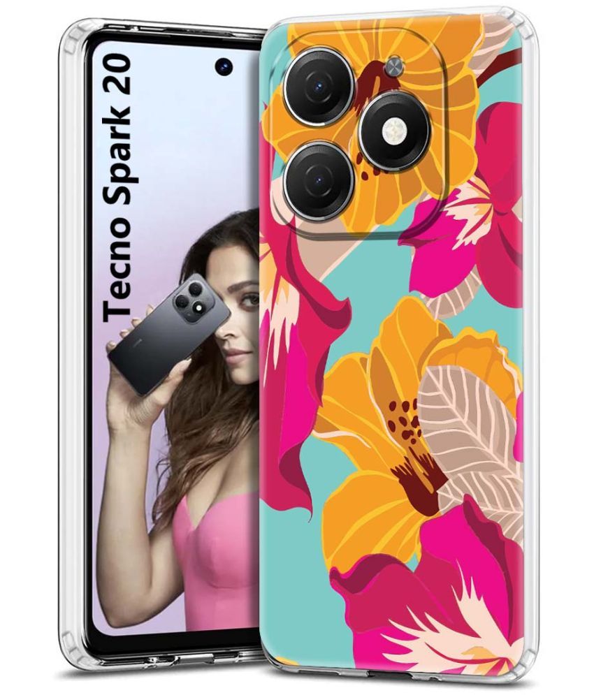     			Fashionury Multicolor Printed Back Cover Silicon Compatible For Tecno Spark 20 ( Pack of 1 )