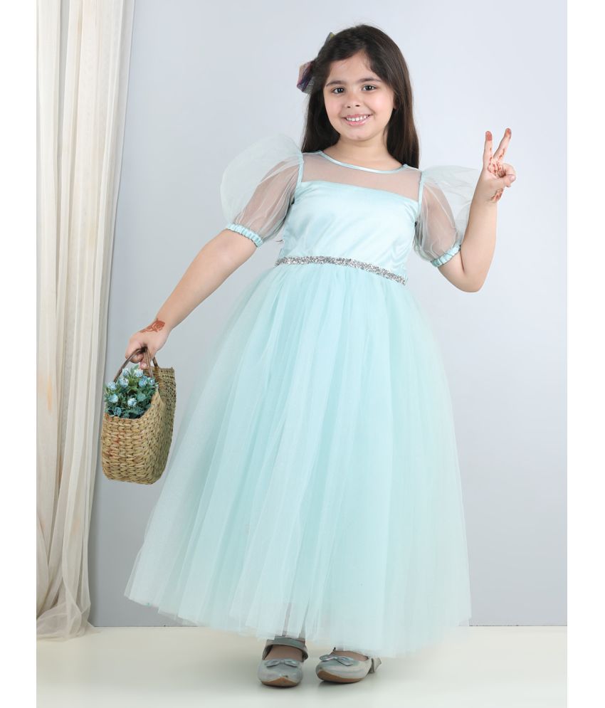     			Toy Balloon Kids Light Blue Net Girls Fit And Flare Dress ( Pack of 1 )
