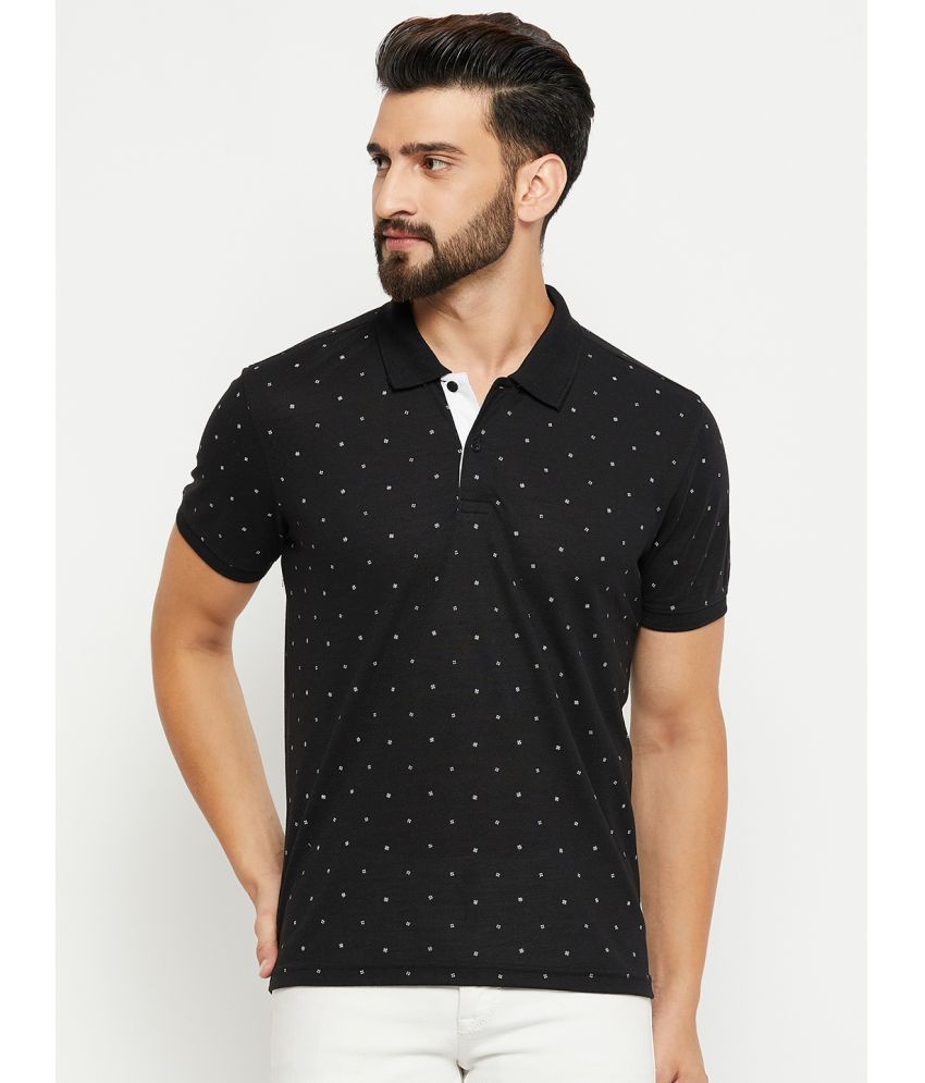     			XPLUMP Cotton Blend Regular Fit Printed Half Sleeves Men's Polo T Shirt - Black ( Pack of 1 )