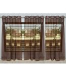 BELLA TRUE Solid Transparent Eyelet Curtain 5 ft ( Pack of 3 )  Brown