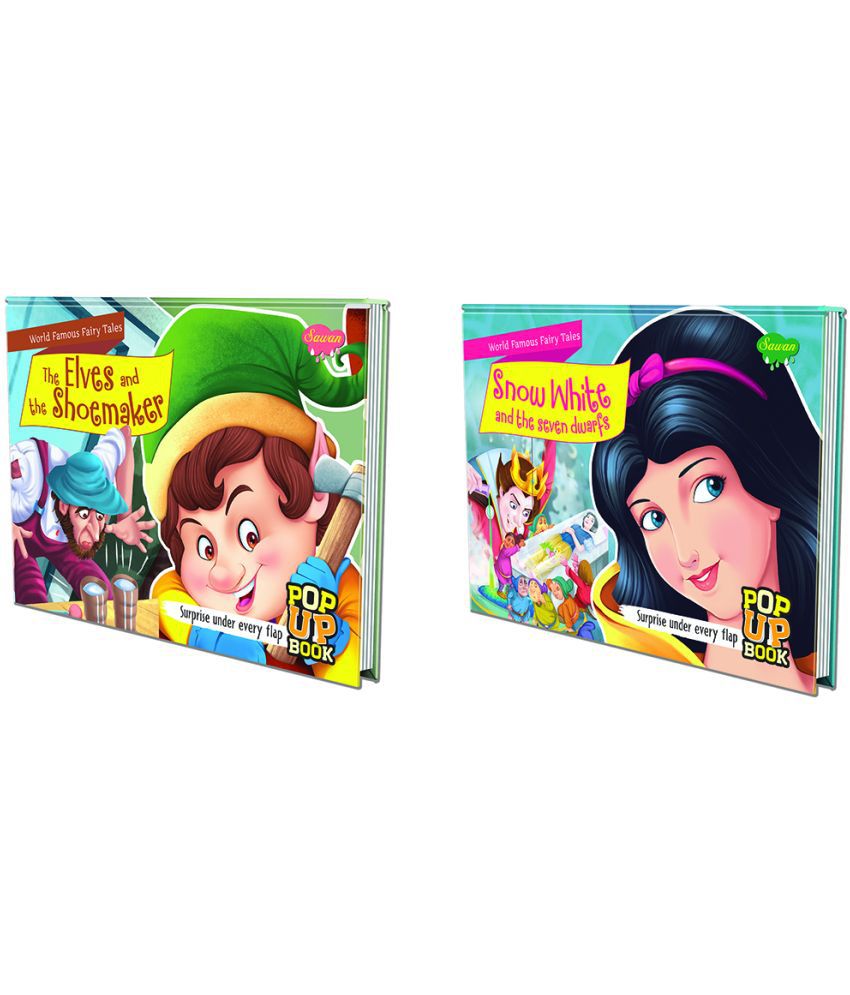     			Set of 2 POP UP books World Famous Fairy Tales | Snow White & the Seven Dwarfs and The Elves & the Shoemaker| "Folklore Fantasia: Magical Adventures and Enchanting Tales"