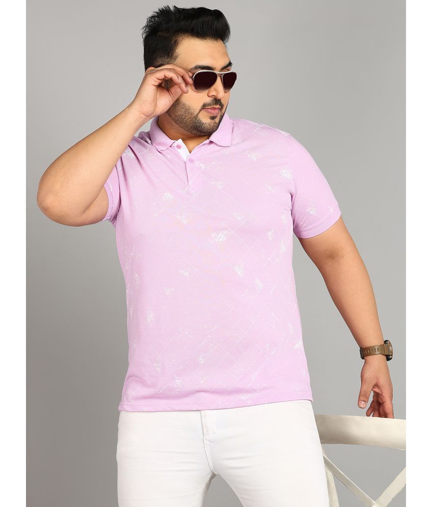     			XPLUMP Cotton Blend Regular Fit Printed Half Sleeves Men's Polo T Shirt - Lavender ( Pack of 1 )