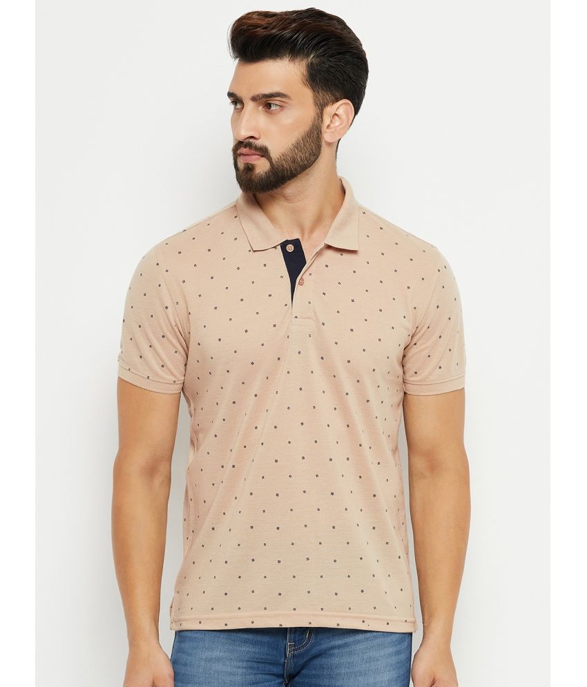     			XPLUMP Cotton Blend Regular Fit Printed Half Sleeves Men's Polo T Shirt - Beige ( Pack of 1 )