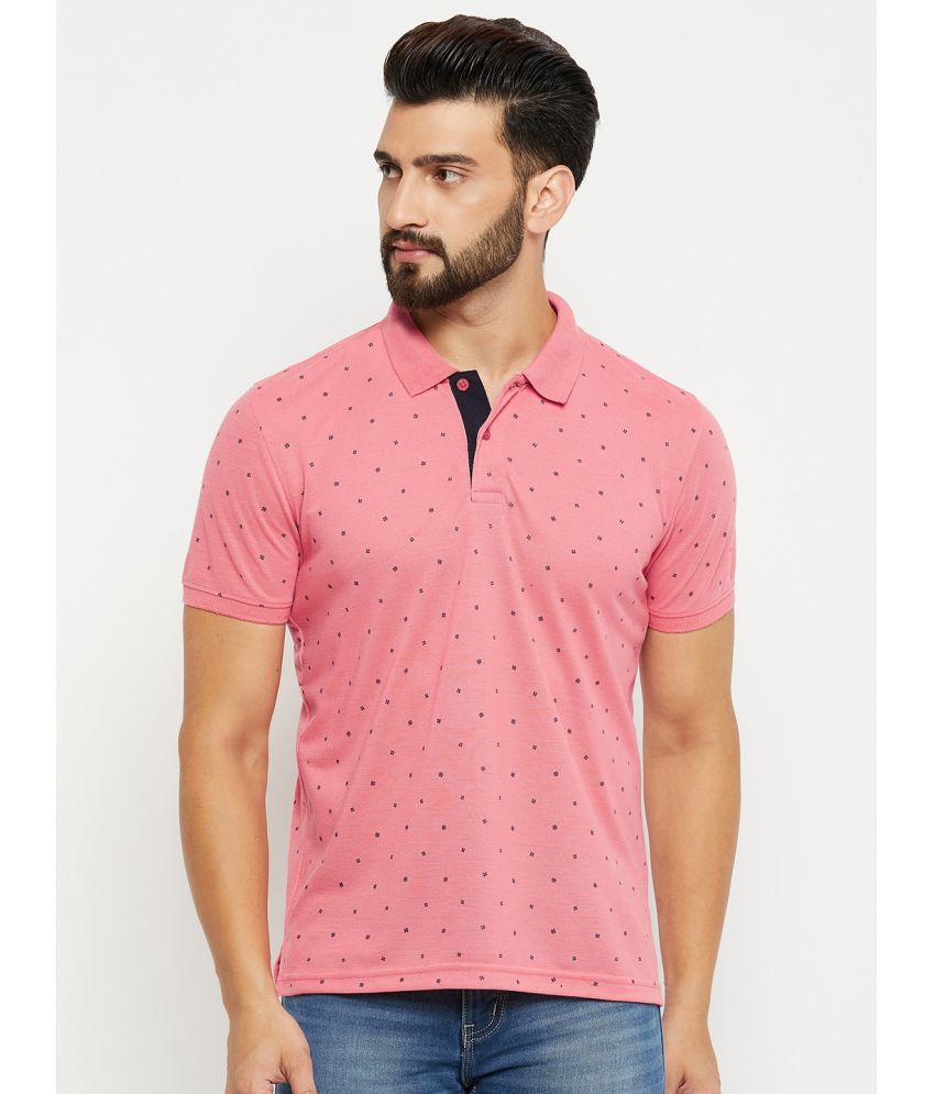     			XPLUMP Cotton Blend Regular Fit Printed Half Sleeves Men's Polo T Shirt - Pink ( Pack of 1 )