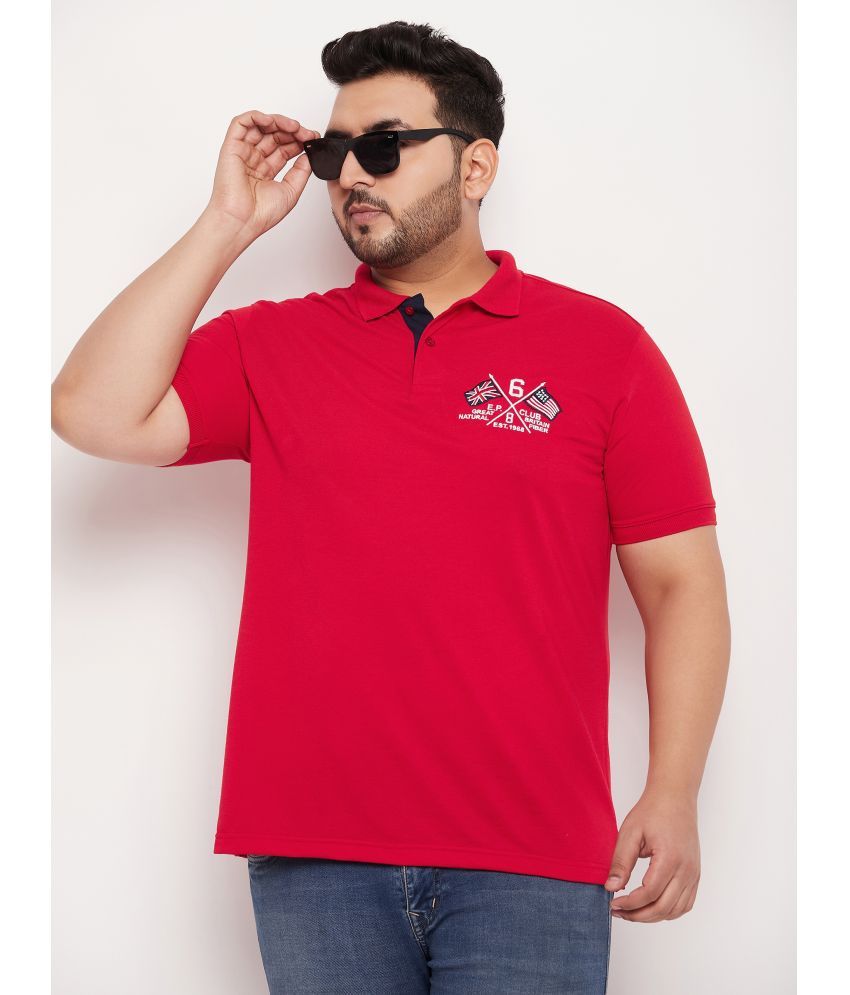     			XPLUMP Cotton Blend Regular Fit Solid Half Sleeves Men's Polo T Shirt - Red ( Pack of 1 )