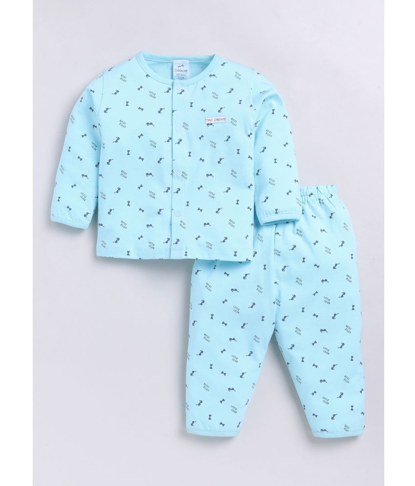     			Dollar Blue Cotton Baby Boy T-Shirt & Trouser ( Pack of 1 )