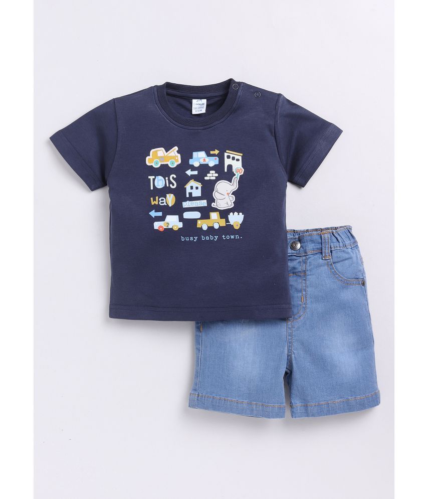     			Dollar Navy Cotton Baby Boy T-Shirt & Shorts ( Pack of 1 )