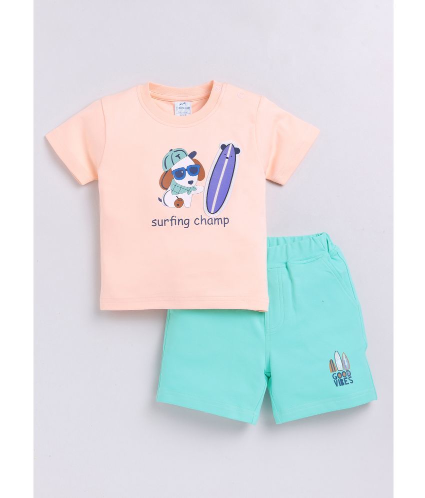     			Dollar Pack of 1 Baby Boys Cotton T-Shirt & Shorts ( Orange )