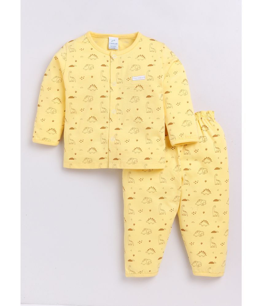     			Dollar Yellow Cotton Baby Boy T-Shirt & Trouser ( Pack of 1 )