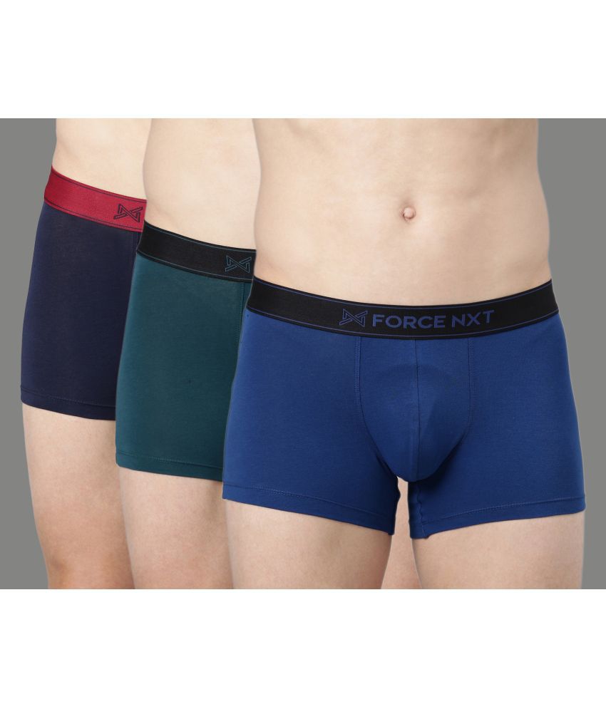     			Force NXT Multicolor Cotton Men's Trunks ( Pack of 3 )