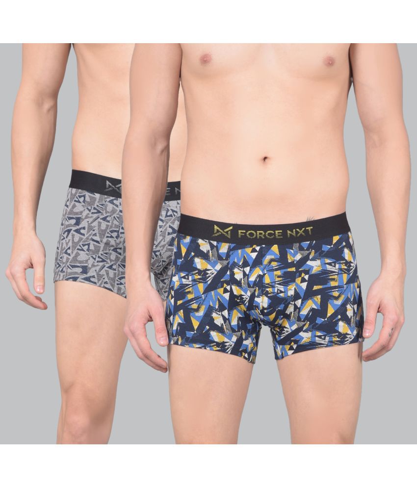     			Force NXT Multicolor Cotton Men's Trunks ( Pack of 2 )