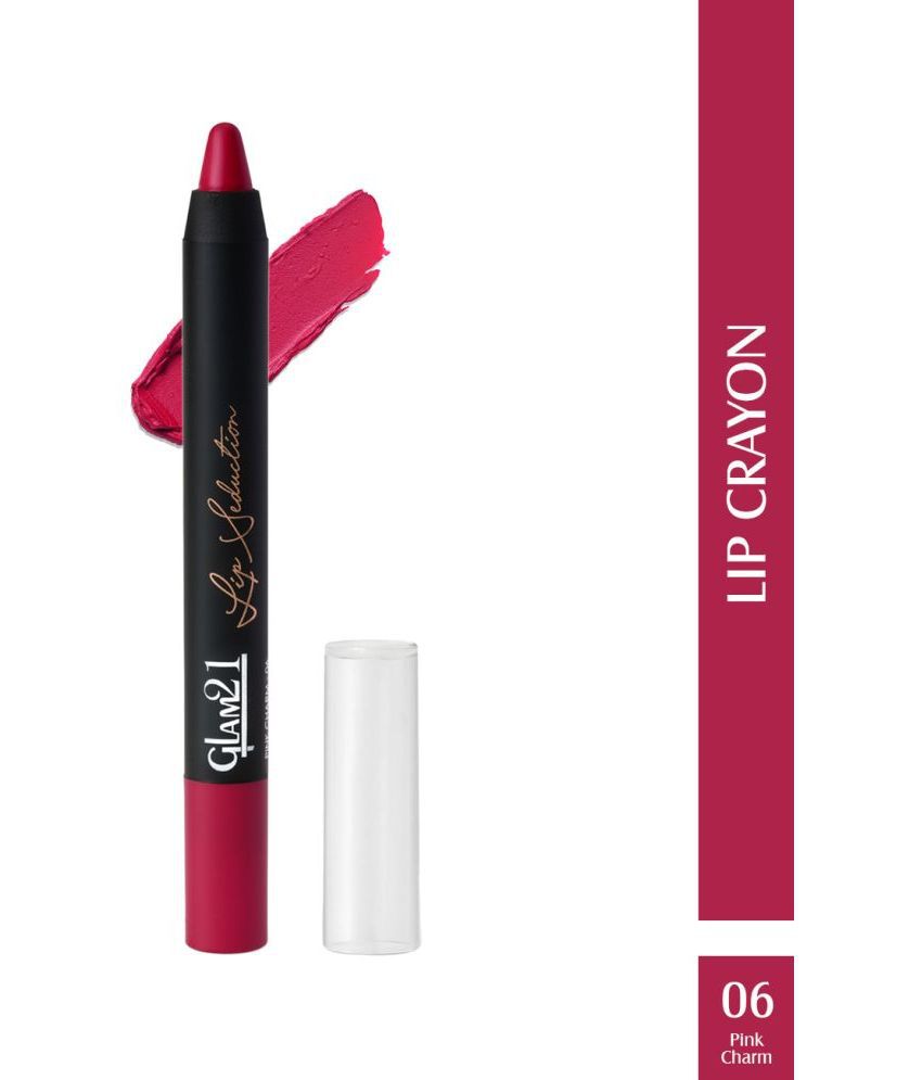     			Glam21 Lip Seduction Non Transfer Crayon Lipstick Lightweight & Longlasting Matte Pink Charm06