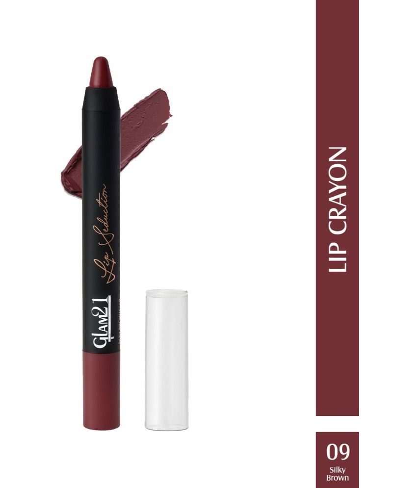     			Glam21 Lip Seduction Non Transfer Crayon Lipstick Lightweight & Longlasting Matte Silky Brown09