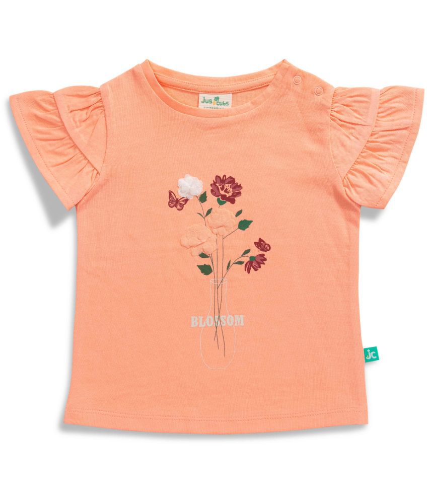     			Juscubs Orange Baby Girl T-Shirt ( Pack of 1 )