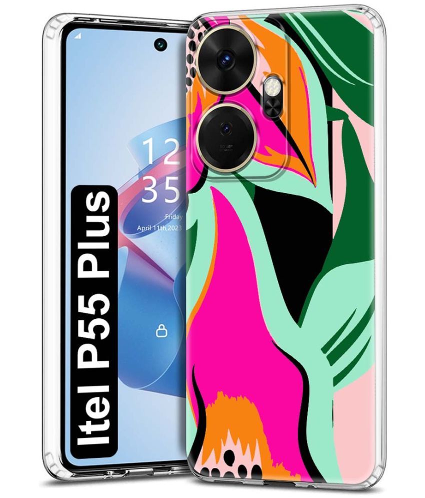     			NBOX Multicolor Printed Back Cover Silicon Compatible For Itel P55 Plus ( Pack of 1 )